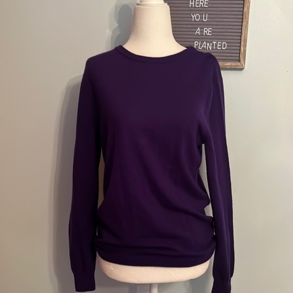 Jcrew wool purple sweater crew neck size extra small